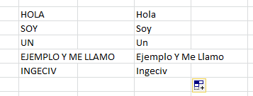 Primera letra en mayúscula en Excel