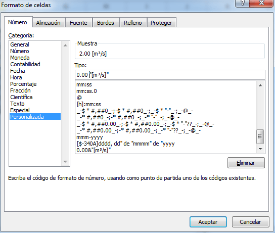 Unidad Personalizada en Celda de Excel